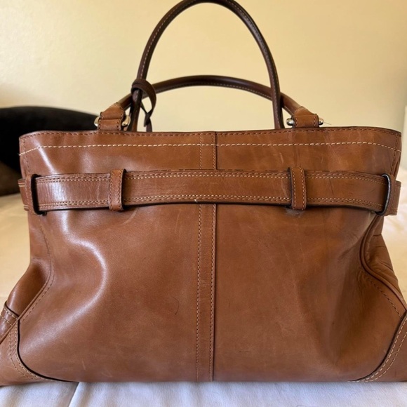 Coach Vintage Brown Leather Satchel Handbag - Picture 2 of 6